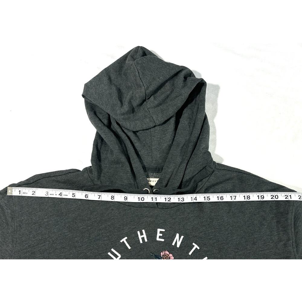Aeropostale Fleece Hoodie Sweatshirt Gray Womens Sz XL Pullover Embroidered - Picture 7 of 11